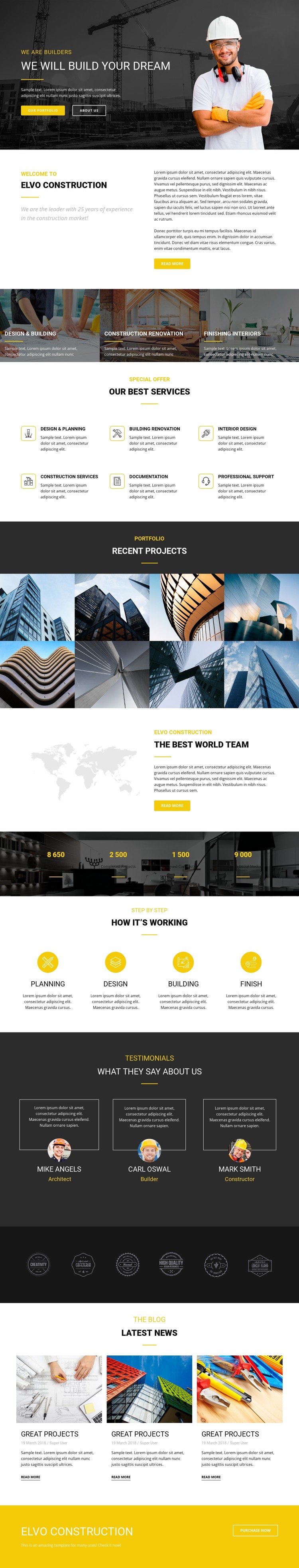Build your dream industrial CSS Template
