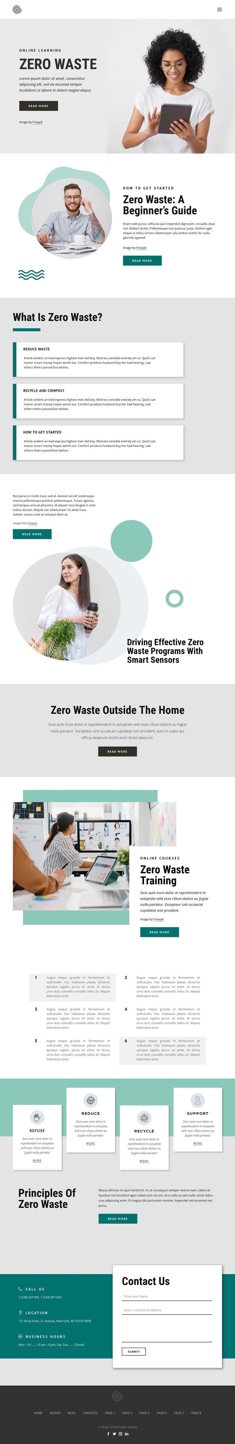Zero waste courses Website Builder Software