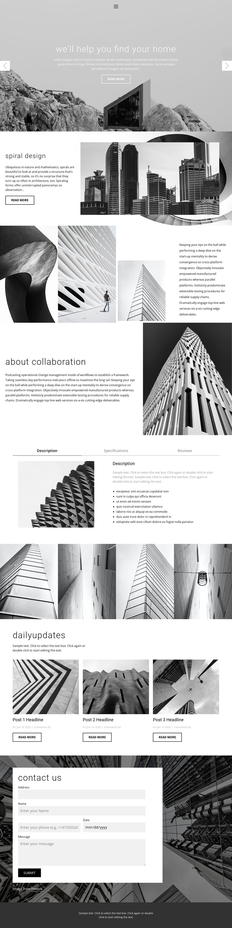 Architecture ideal studio One Page Template