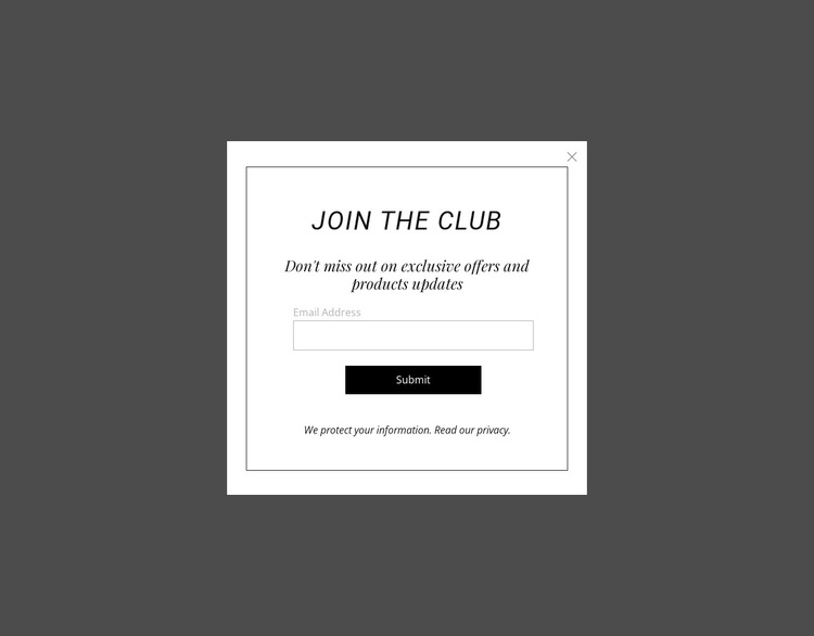 Subscribe popup Template