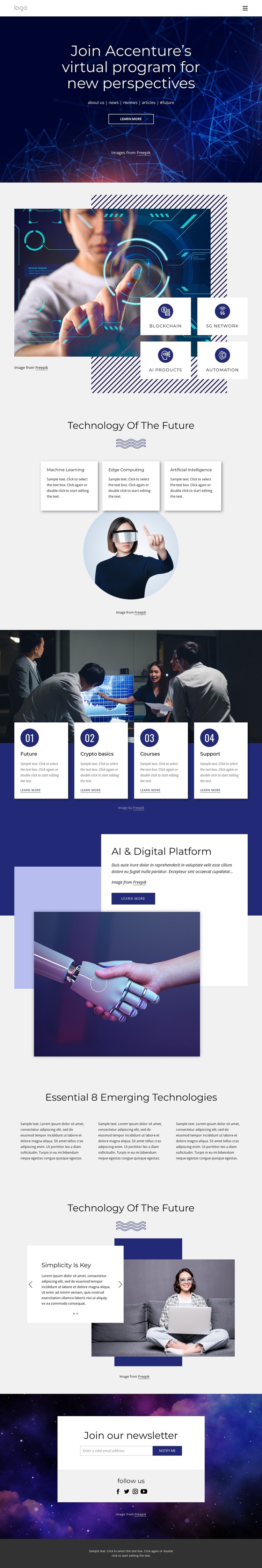 New technology perspectives HTML Template