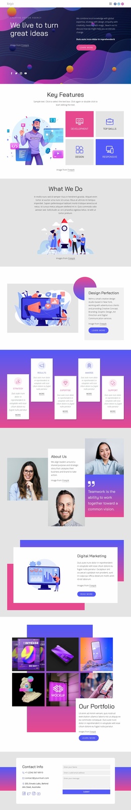 Ideas in creative portfolio Website Template