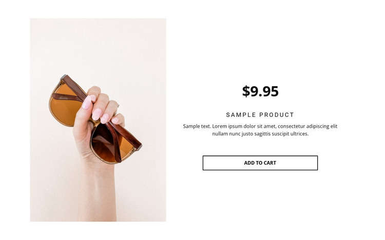 Sunglasses product details HTML Template