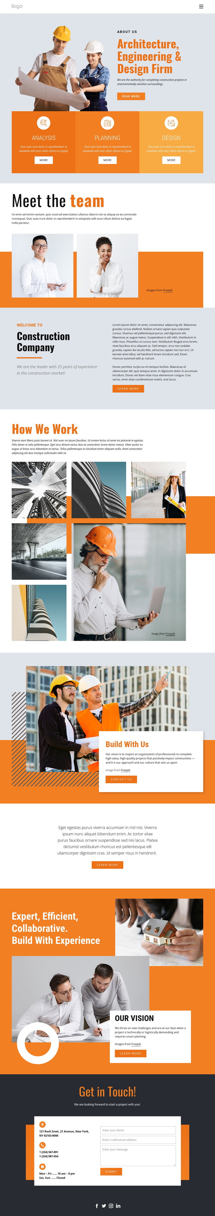 Engineering firm One Page Template