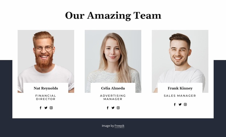 Our amazing people Website Mockup