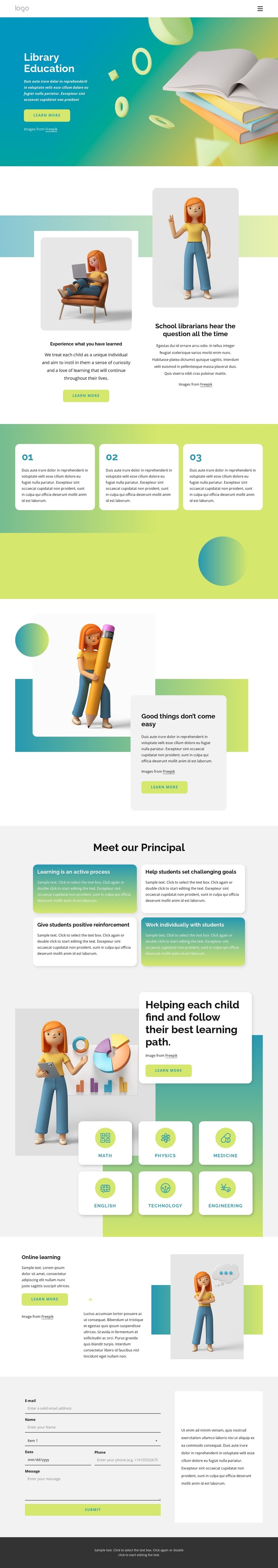 Education library CSS Template