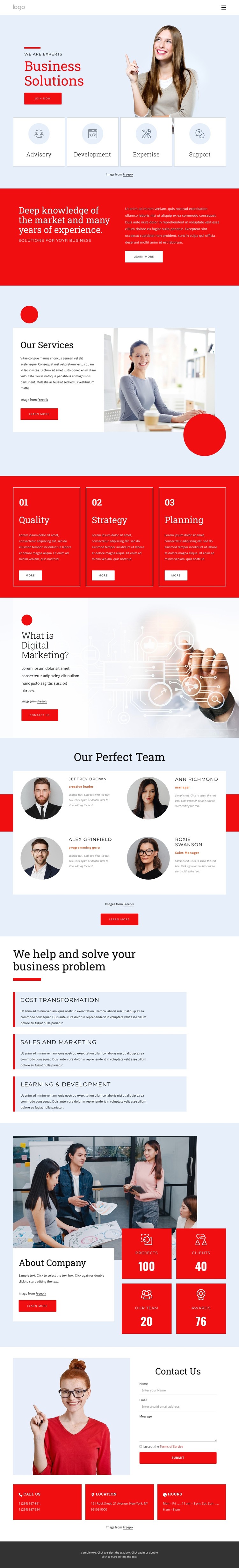 We are experts in business solutions CSS Template
