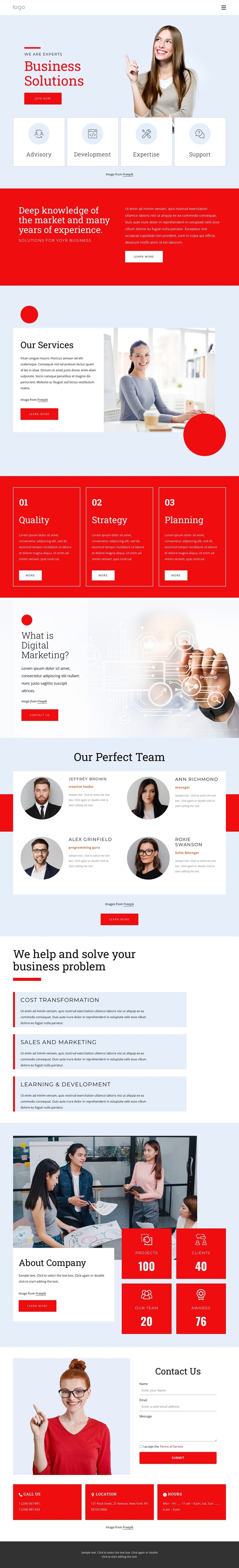 We are experts in business solutions HTML5 Template