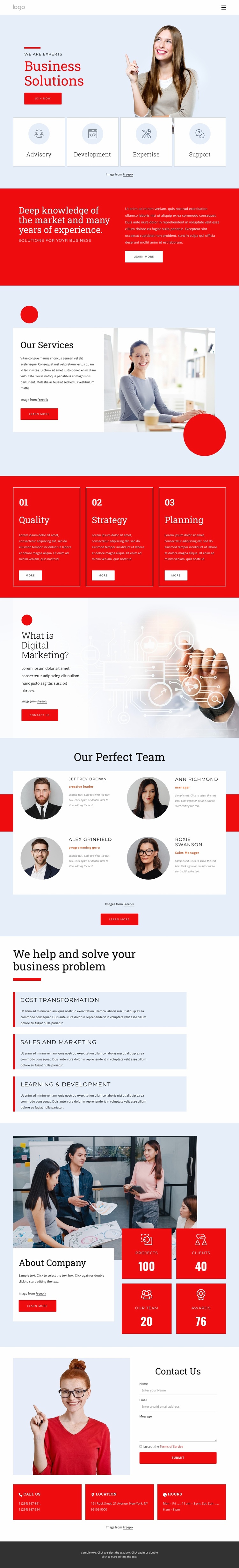 We are experts in business solutions Website Template