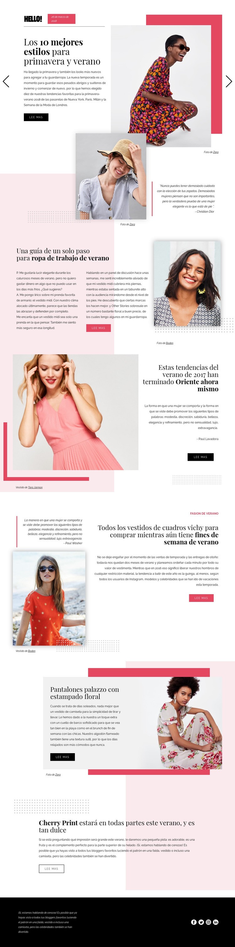 Tendencias de la moda Plantilla de una página