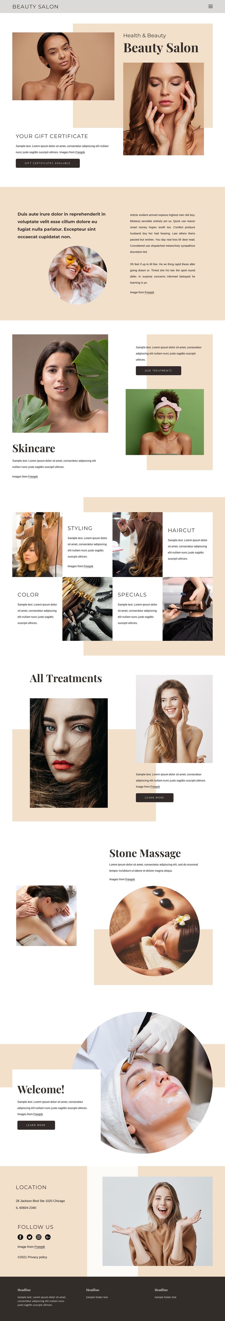 Exceptional beauty service HTML Template