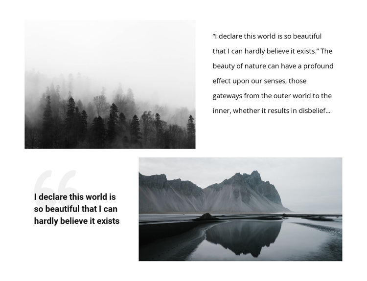 Beautiful nature landscape  One Page Template