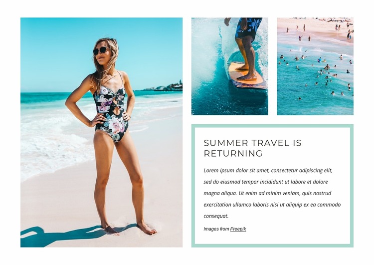 Summer travel is retirning WordPress Website Builder