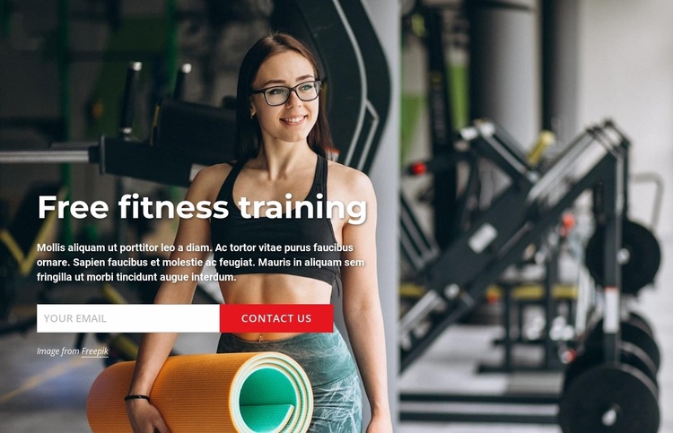 Free fitness training Website Design