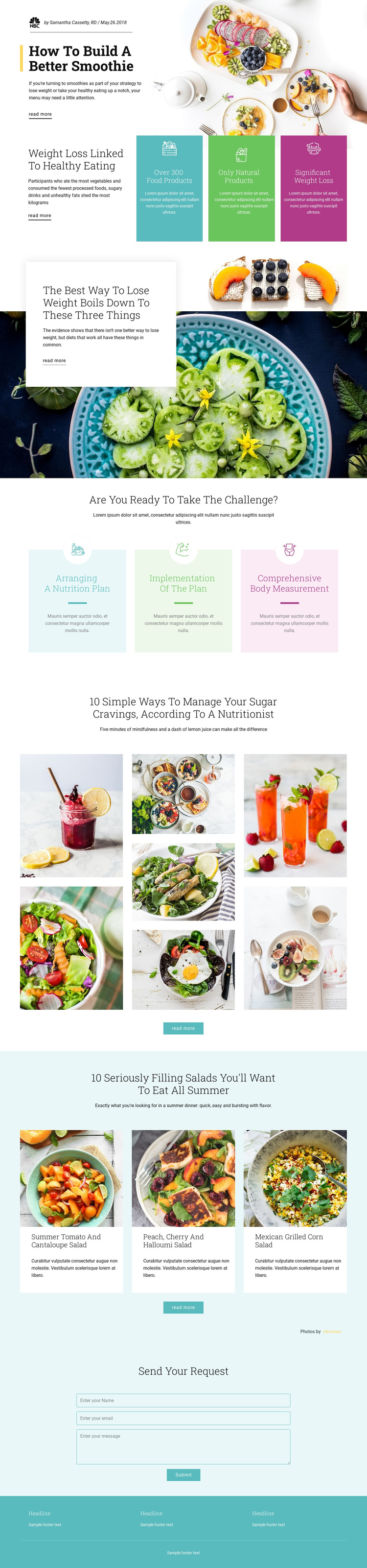 Smoothie Recipes One Page Template