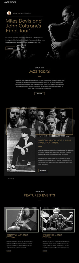 Legengs Of Jazz Music Web Design Software