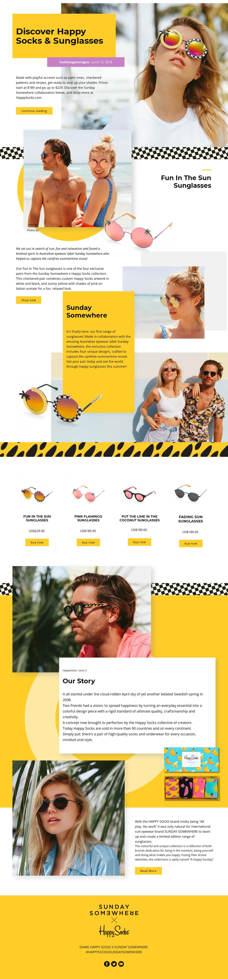Sunglasses One Page Template