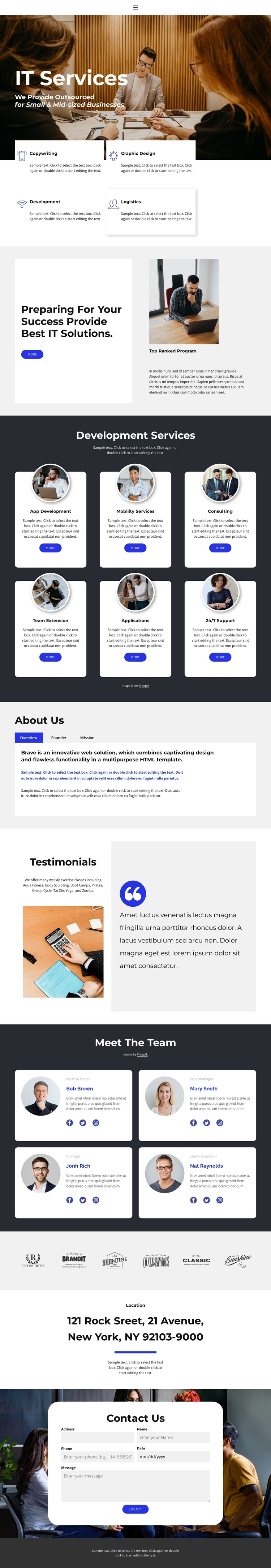 IT direction HTML Template