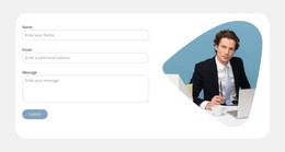 Contact us form with image background HTML Template