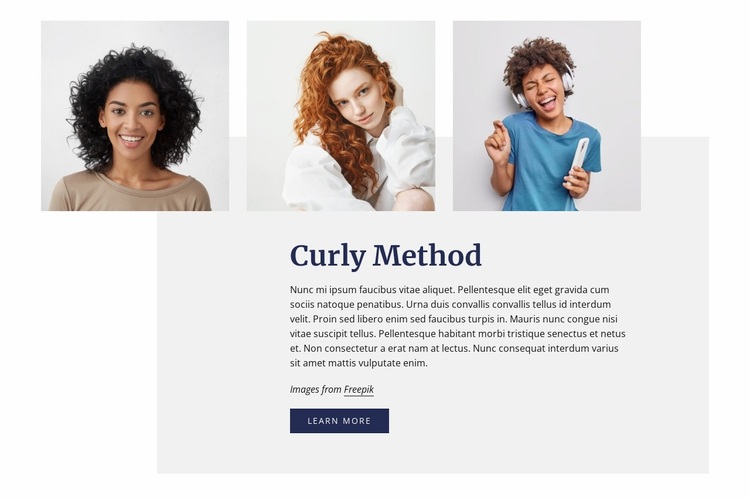 Curly girl method guide Website Design