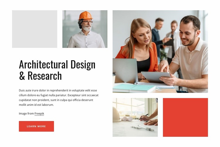 Architectural research group WordPress Website Builder