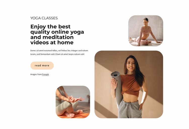 Enjoy the best yoga classes Website Mockup