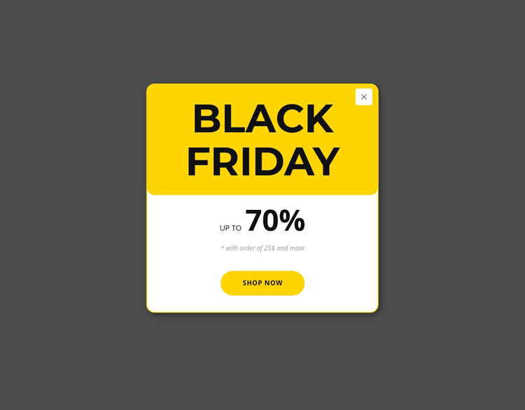 Black Friday Yellow Popup Template