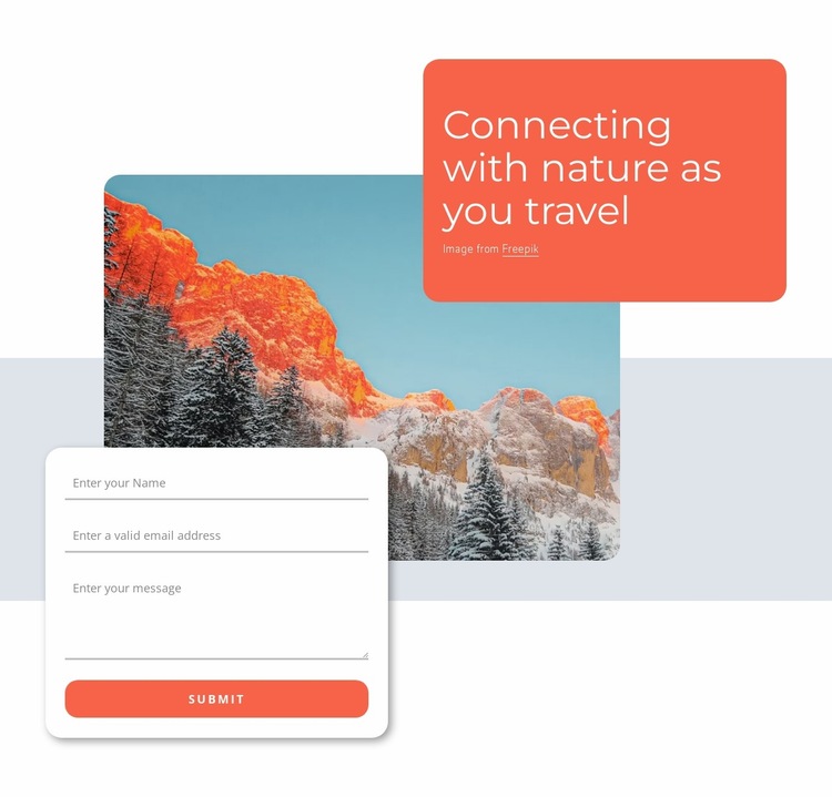 Connecting with nature as your travel Website Builder Templates