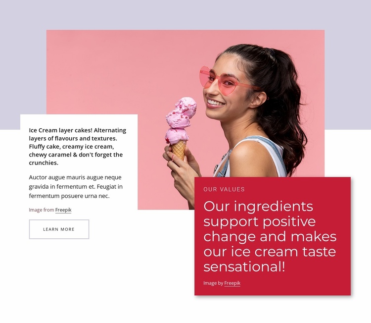 Natural ice cream Website Template