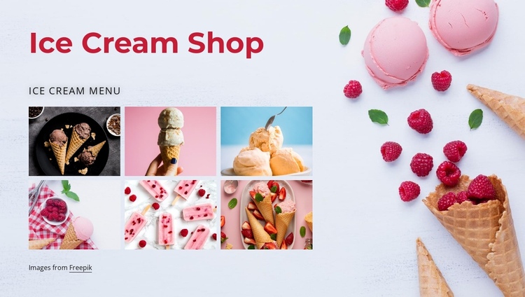 Ice cream shop Website Builder Software