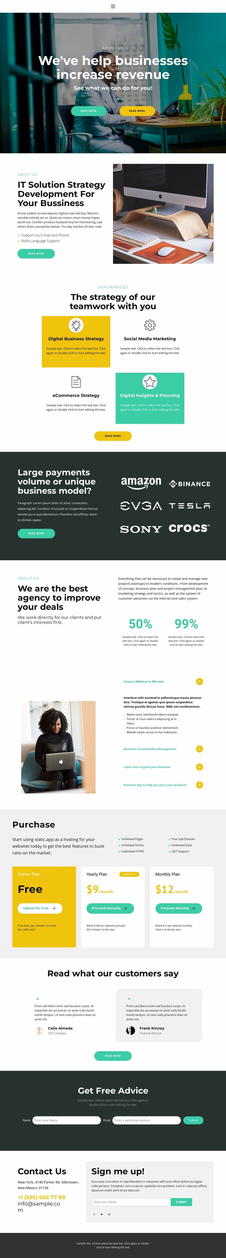 Assistance in development Landing Page