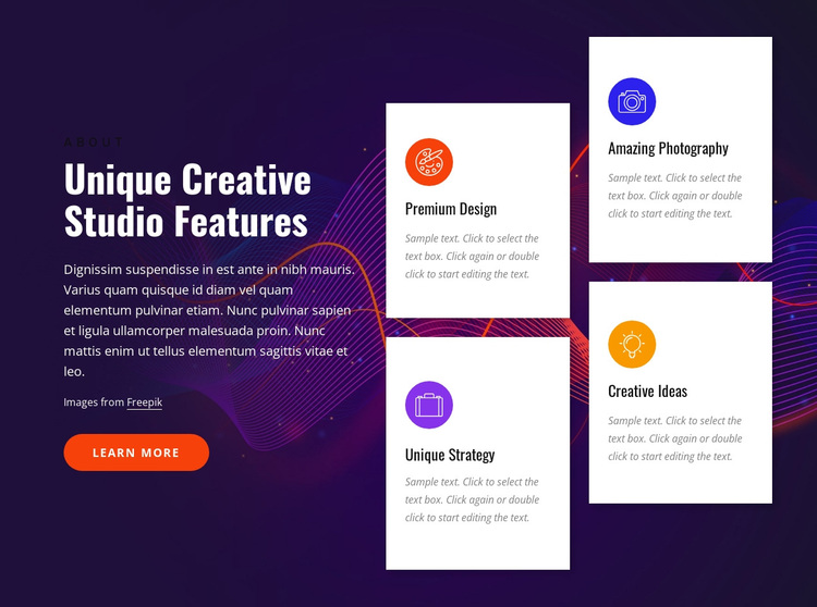 Creative studio features Joomla Page Builder
