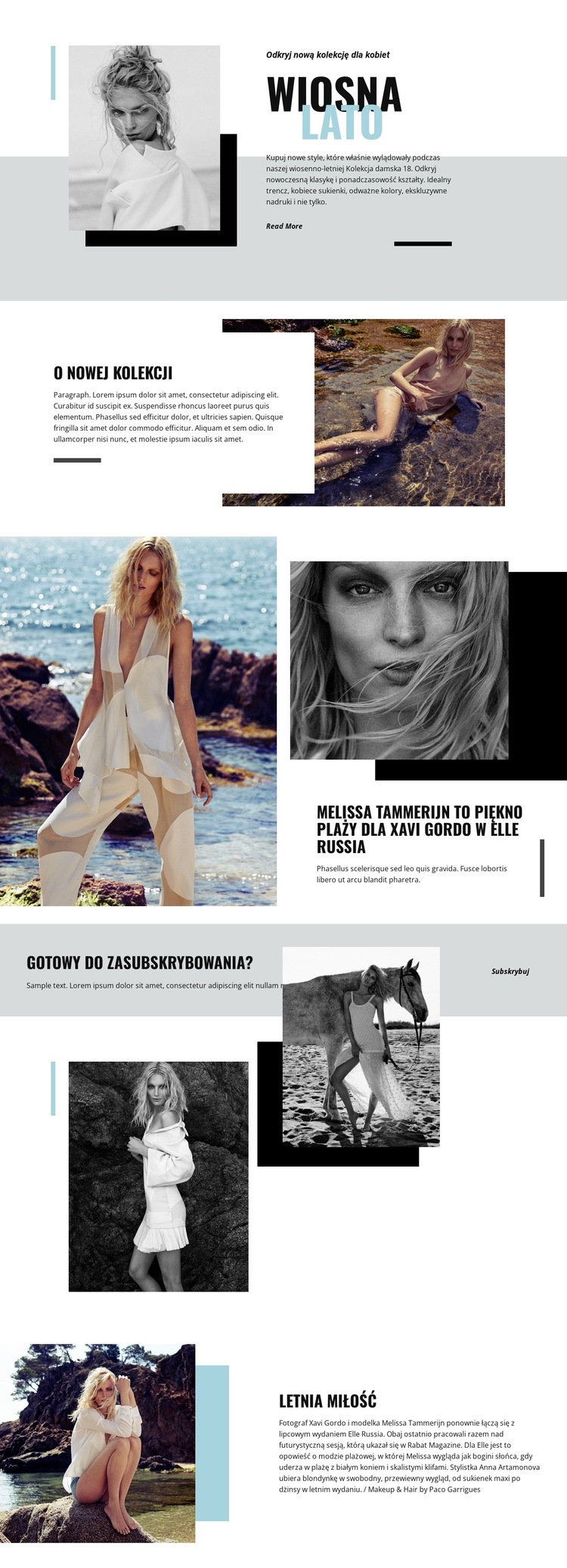 Moda plażowa Szablon witryny sieci Web