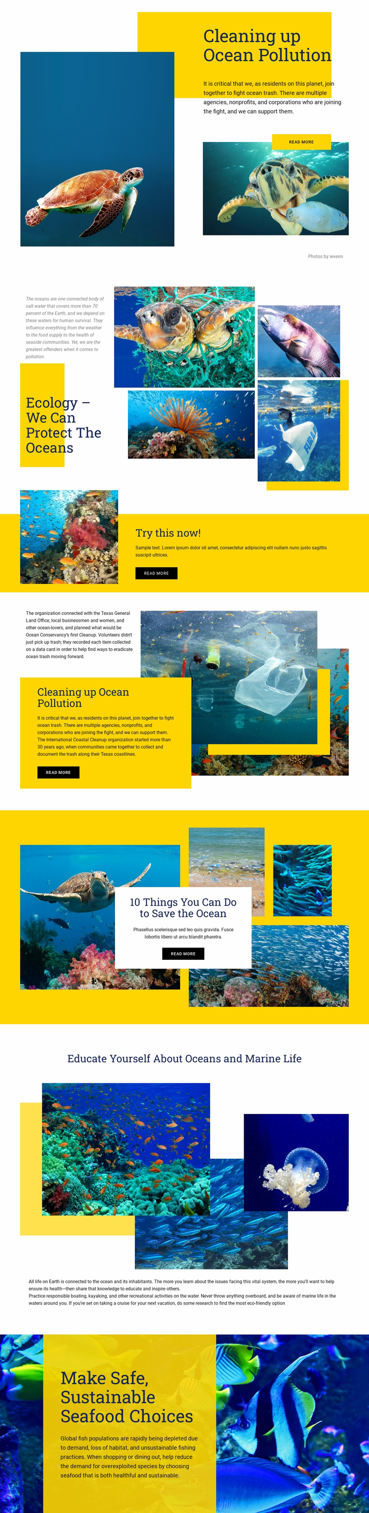 Protect The Oceans Landing Page