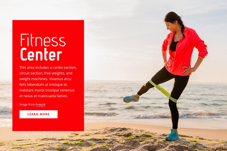 Workout and exercise classes Joomla Page Builder