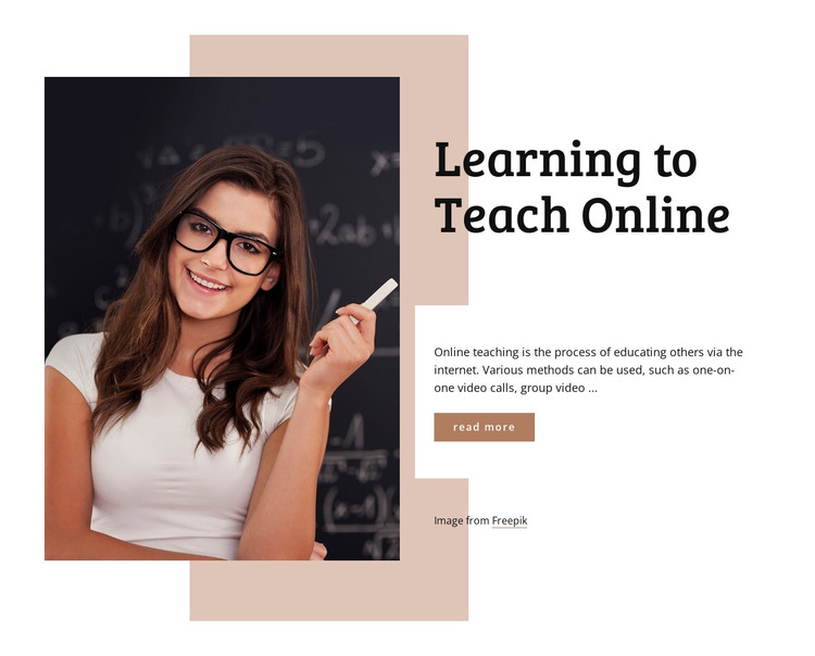 Learning to teach online HTML Template