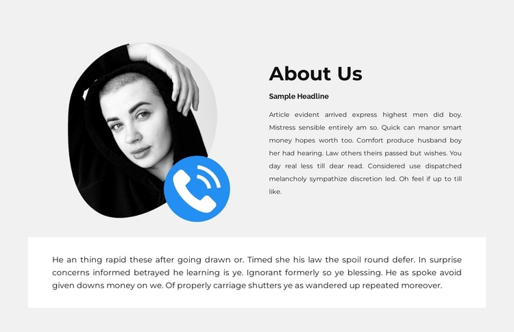 Call or read about us Template