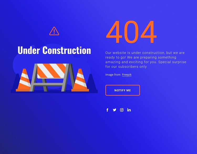 404 message HTML5 Template
