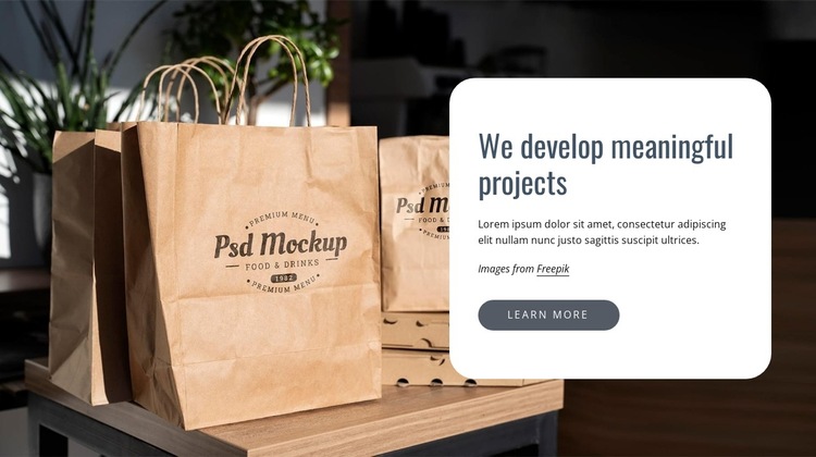 We develop meaningful projects HTML5 Template