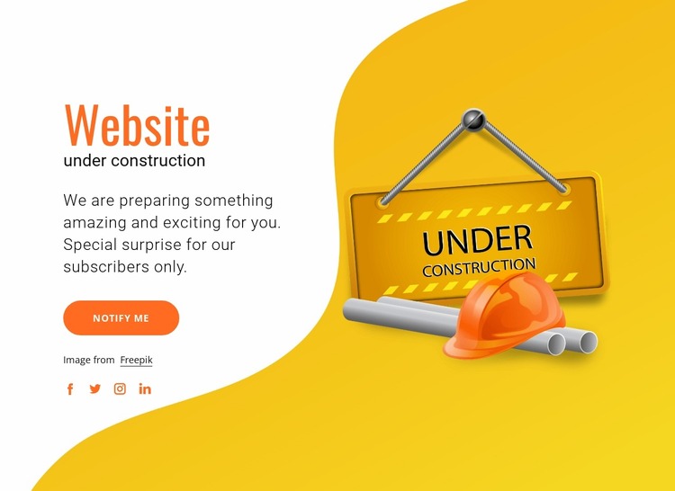 Our website under construction WordPress Website Builder