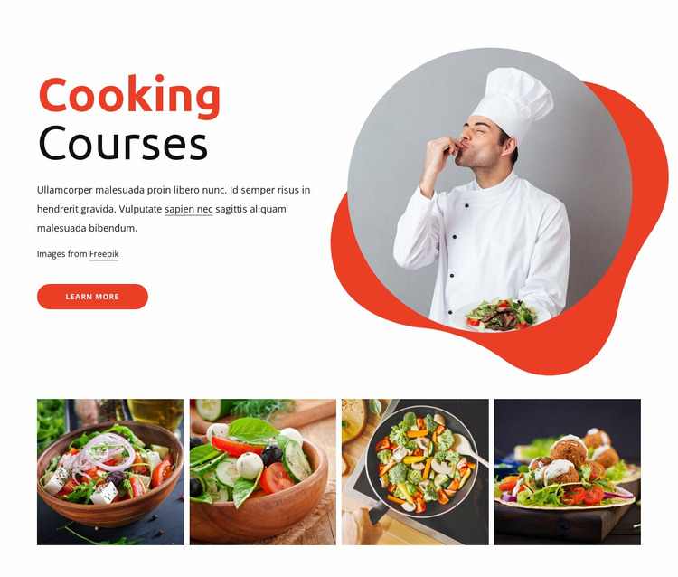 Download Cooking Courses Website Mockup