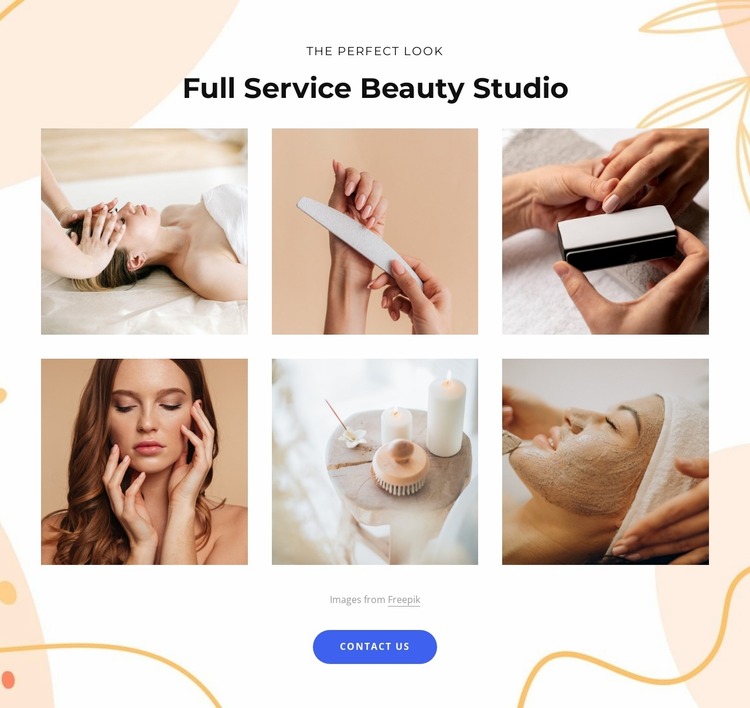 Full service beauty studio Website Mockup