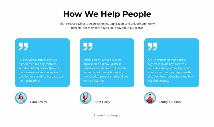 How we help people Website Design