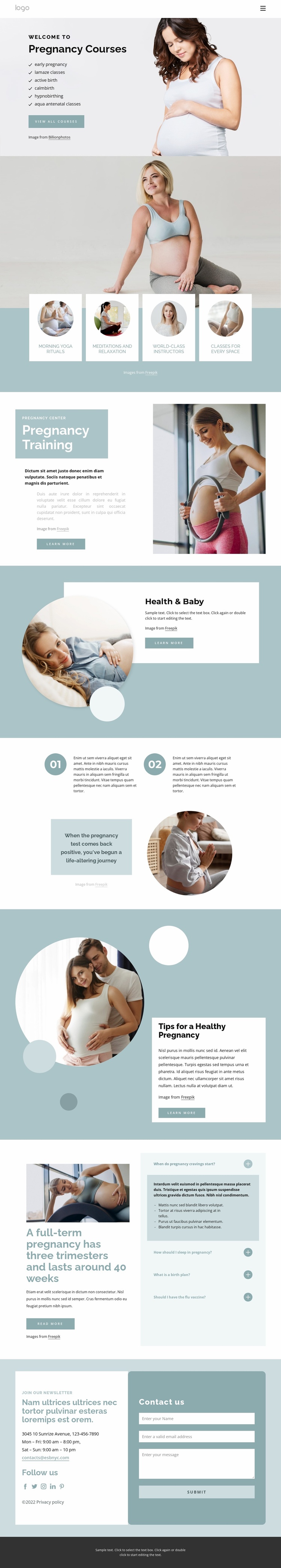 Prenatal health and nutrition Website Template