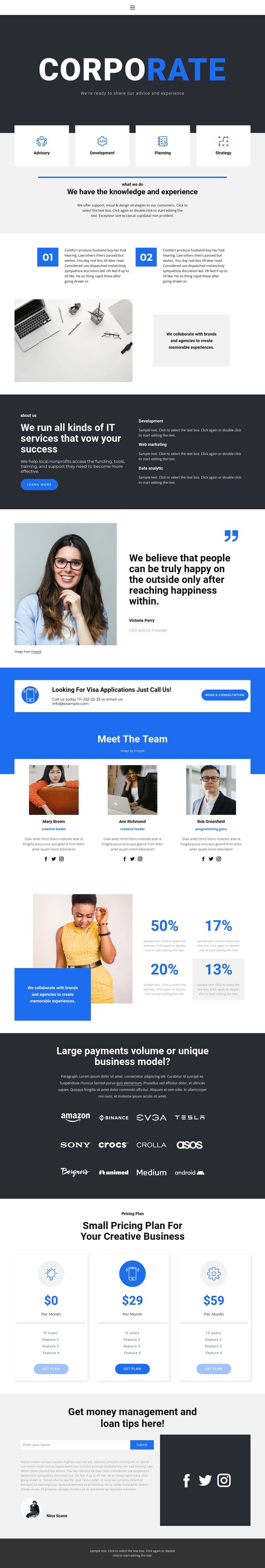 Corporate style CSS Template