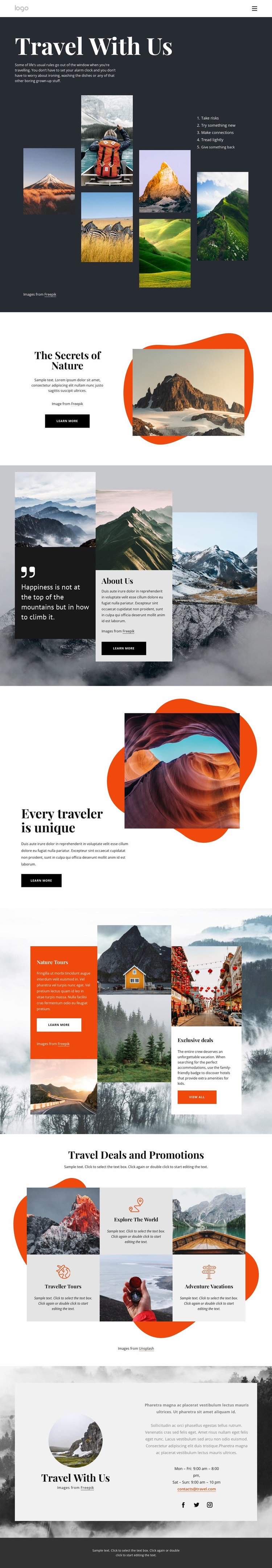 Local and specialized travel agency Website Template