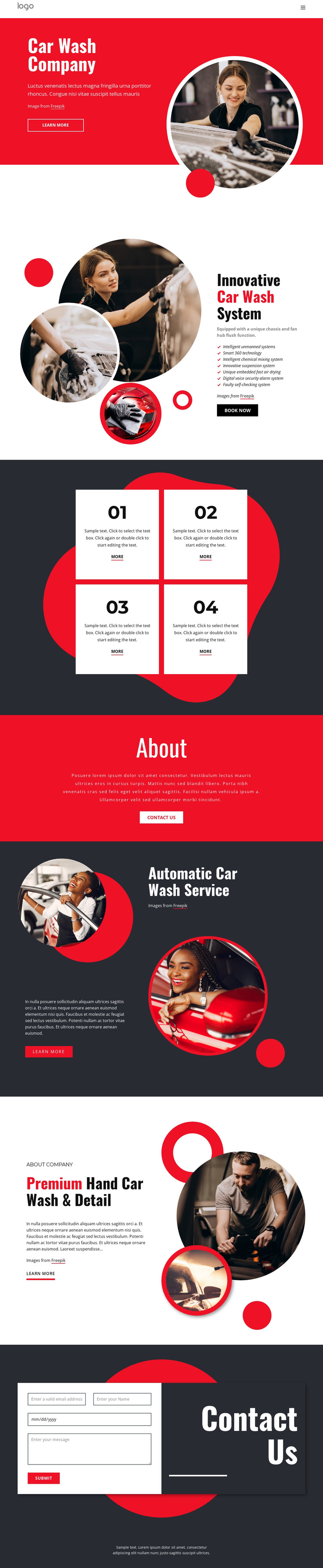 Ecologically friendly car washing HTML Template