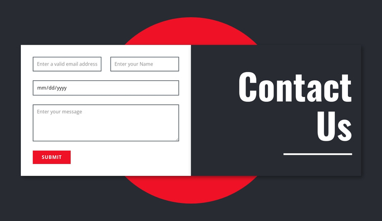 Manimalistic contact form One Page Template