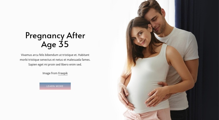 Pregnancy after age 35 Website Template