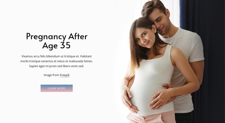 Pregnancy after age 35 WordPress Website Builder